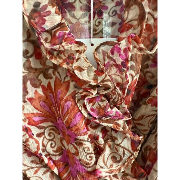 NWT Misa Los Angeles Veruka Mini Dress In Pink Hibiscus Floral Print XS - Picture 9 of 11